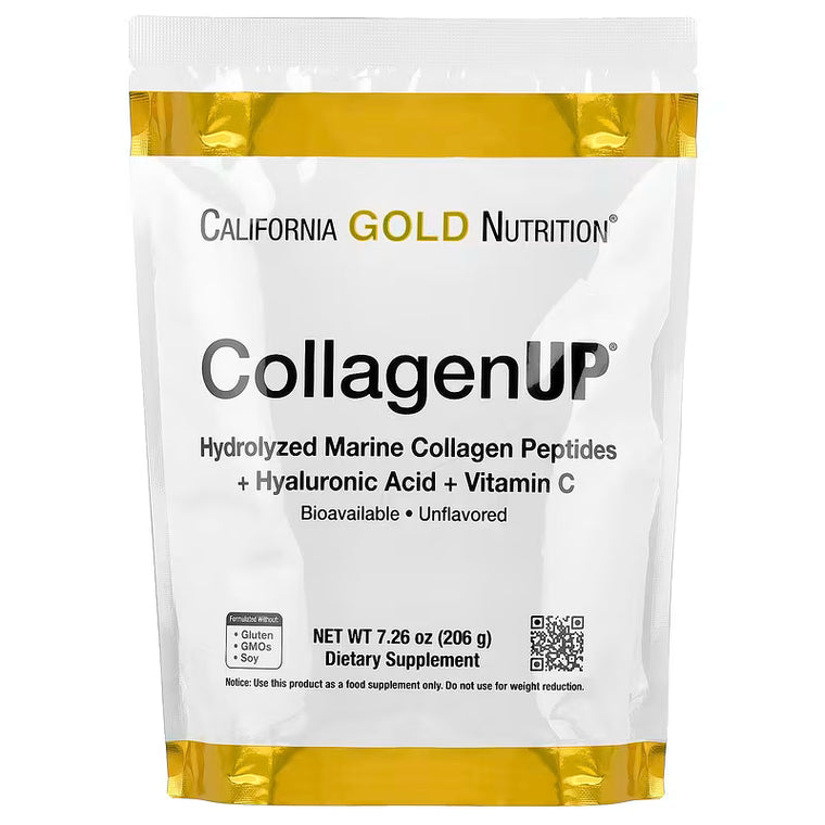 California Gold Nutrition, CollagenUP®, Hydrolyzed Marine Collagen Peptides with Hyaluronic Acid and Vitamin C, Unflavored, 7.26 oz (206 g)
