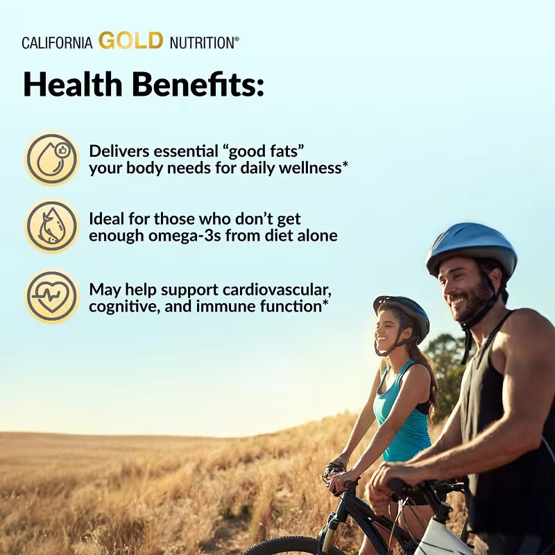 California Gold Nutrition, Omega-3 Premium Fish Oil, 100 Fish Gelatin Softgels (1,100 mg per Softgel)