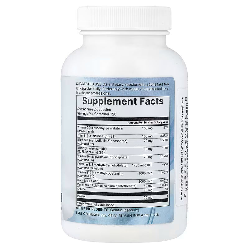 Micro Ingredients, Pure Methylated B Complex Vitamins with Vitamin C, 240 Capsules