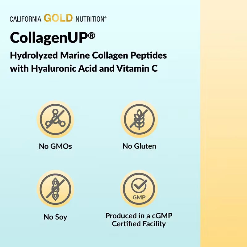 California Gold Nutrition, CollagenUP®, Hydrolyzed Marine Collagen Peptides with Hyaluronic Acid and Vitamin C, Unflavored, 7.26 oz (206 g)