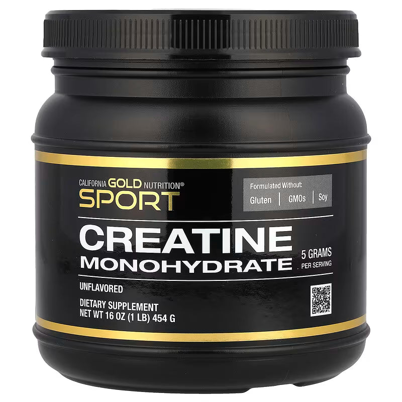 California Gold Nutrition, Sport, Pure Creatine Monohydrate, Unflavored, 1 lb (454 g)