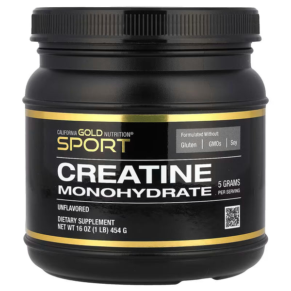 California Gold Nutrition, Sport, Pure Creatine Monohydrate, Unflavored, 1 lb (454 g)