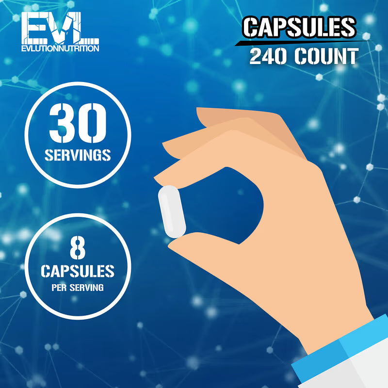 EVLution Nutrition, BCAA5000®, 240 Capsules