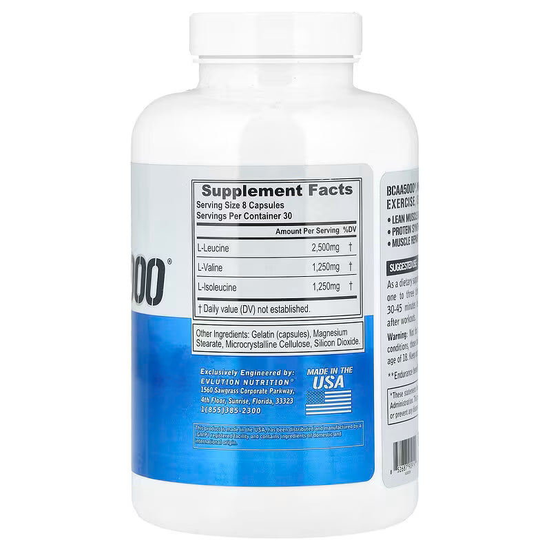 EVLution Nutrition, BCAA5000®, 240 Capsules